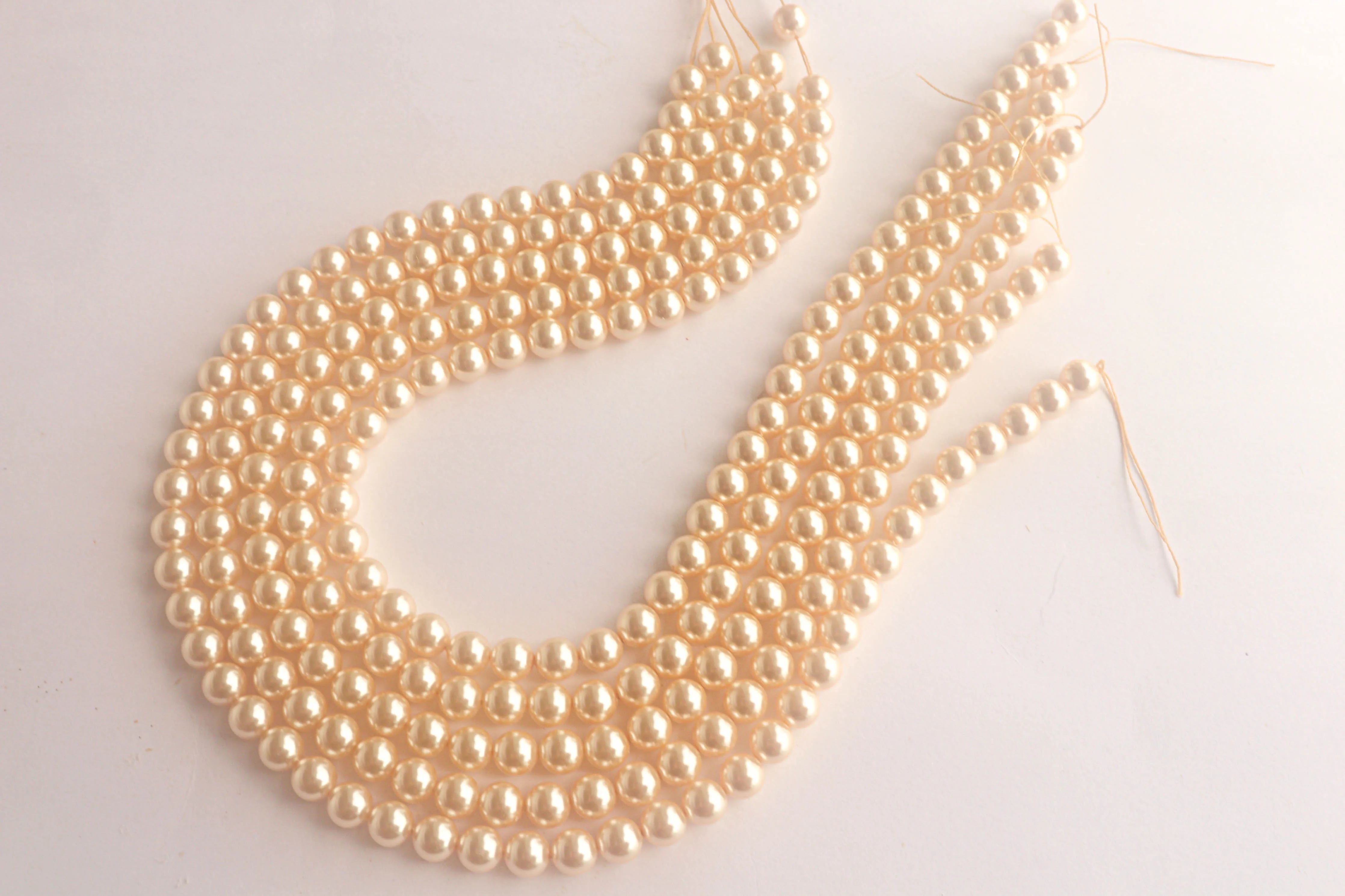 10mm Crystal Light Gold (001 539) Genuine Swarovski 5810 Pearls Round Beads