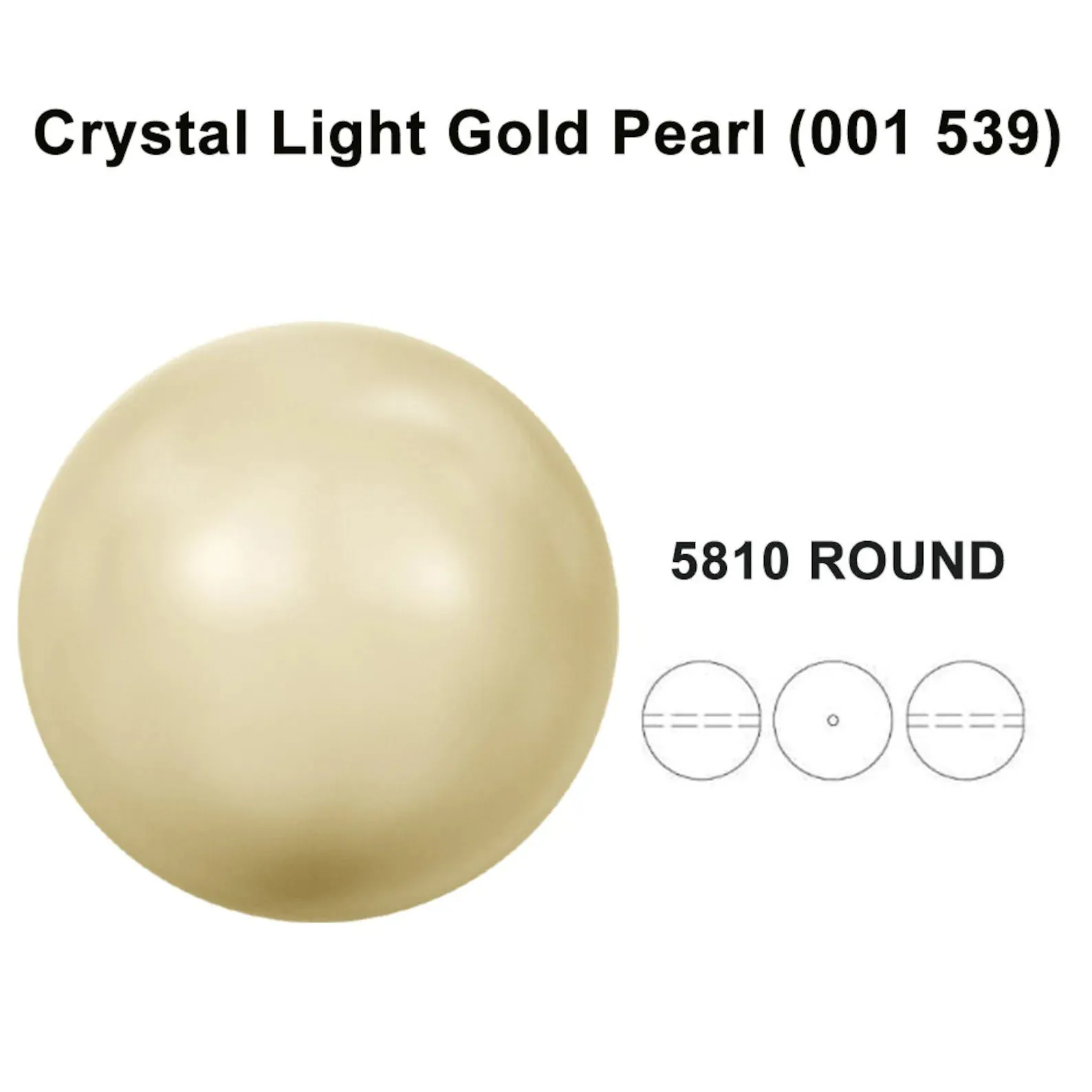 10mm Crystal Light Gold (001 539) Genuine Swarovski 5810 Pearls Round Beads