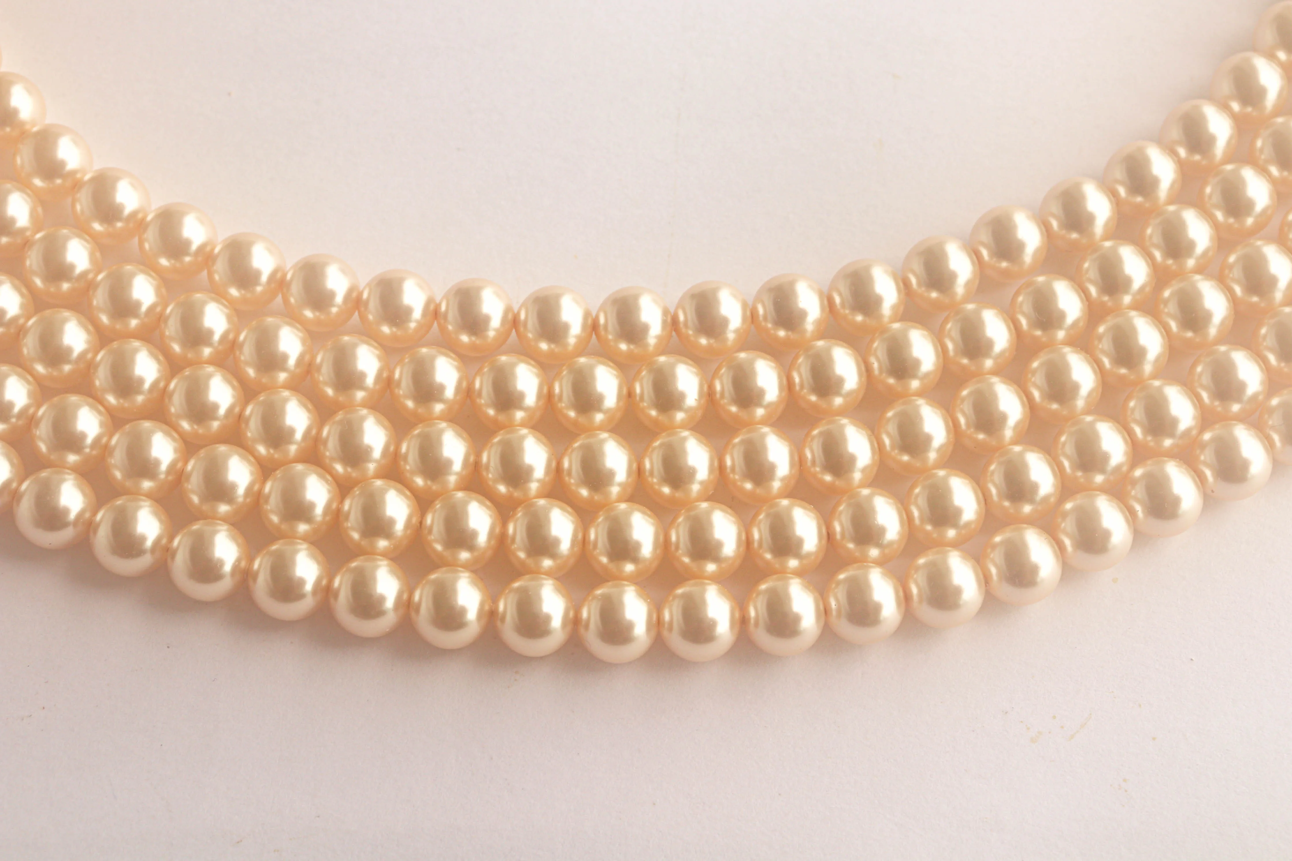10mm Crystal Light Gold (001 539) Genuine Swarovski 5810 Pearls Round Beads