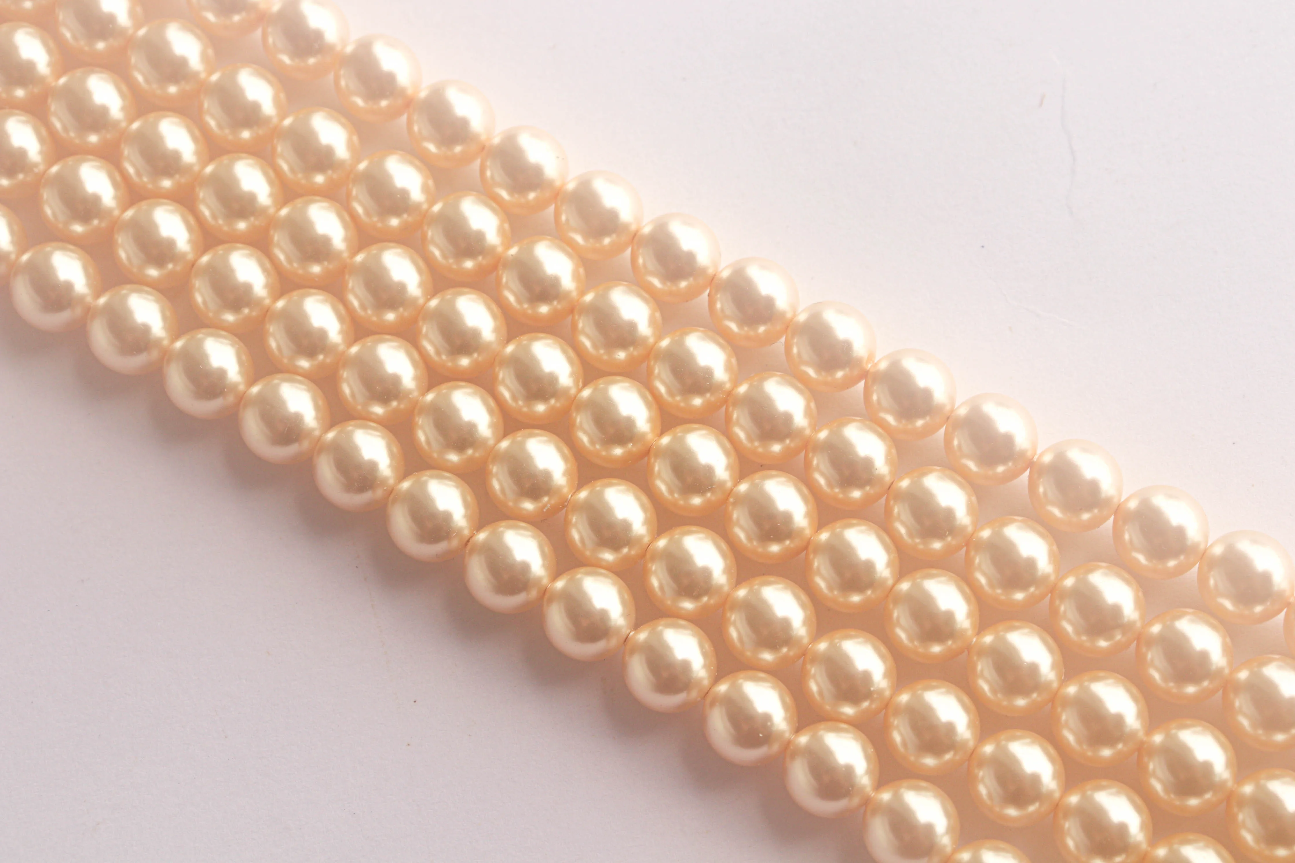5mm Crystal Light Gold (001 539) Genuine Swarovski 5810 Pearls Round Beads