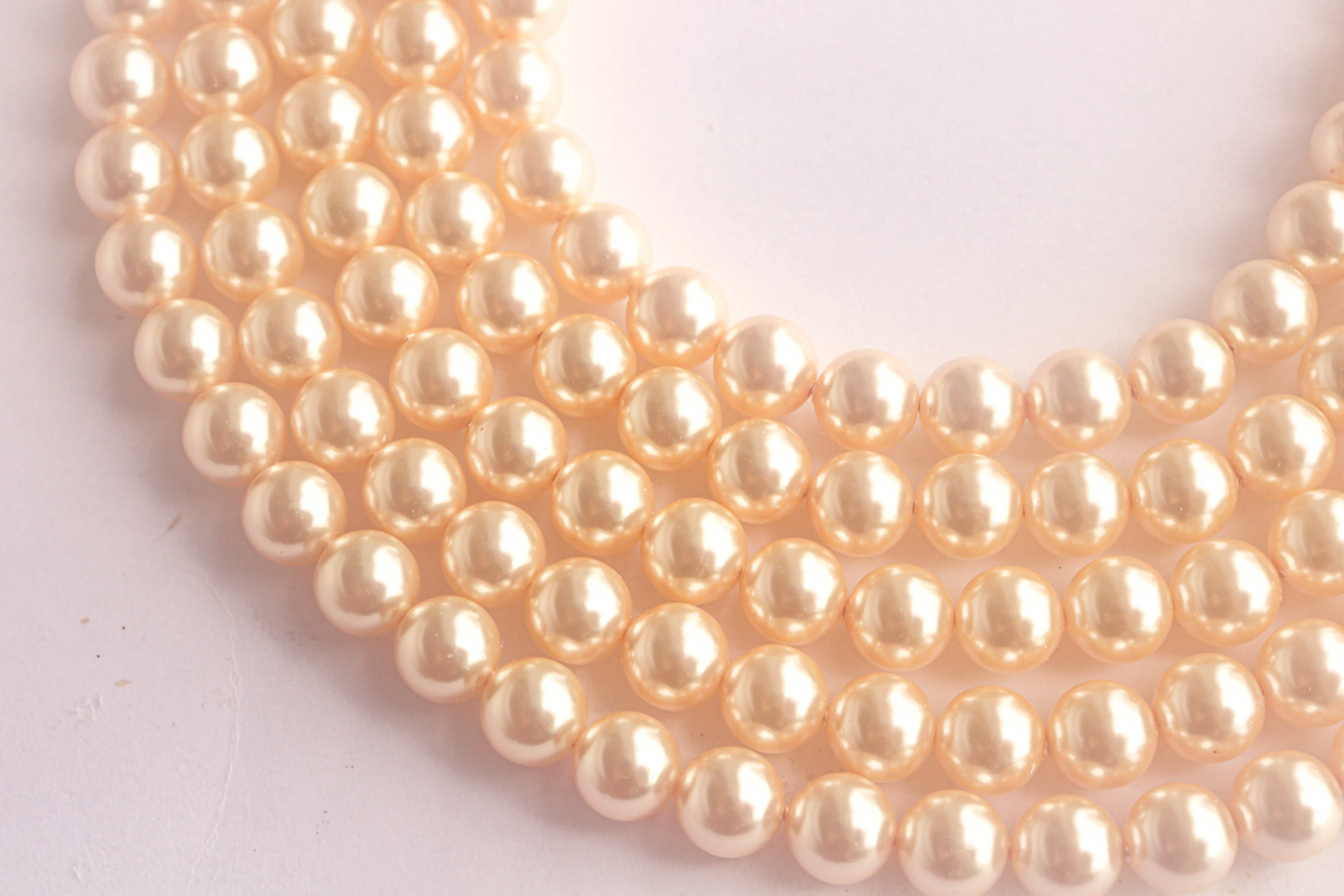 5mm Crystal Light Gold (001 539) Genuine Swarovski 5810 Pearls Round Beads