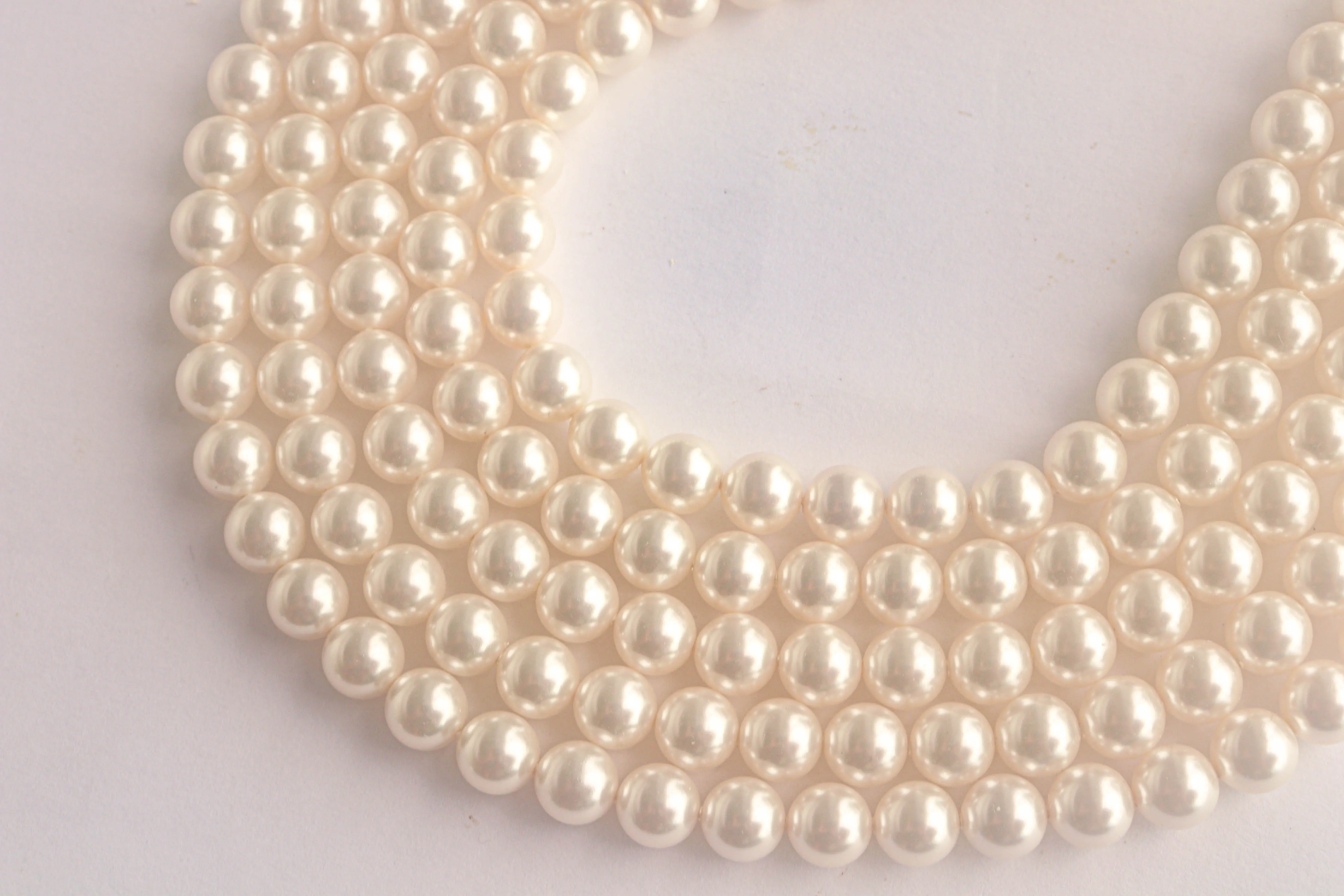 6mm Crystal White (001 650) Genuine Swarovski 5810 Pearls Round Beads jewelry making