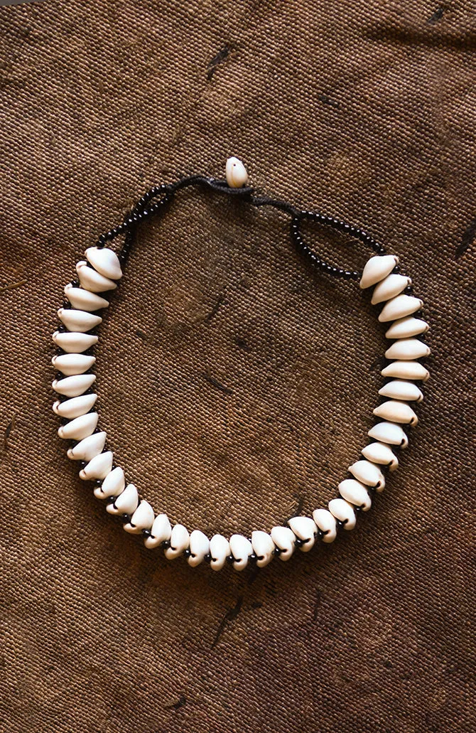 African Choker Jewelry,  Handmade Cowrie Shell Necklace