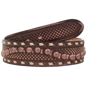 B1032A - Brown Vintage Studded Belt