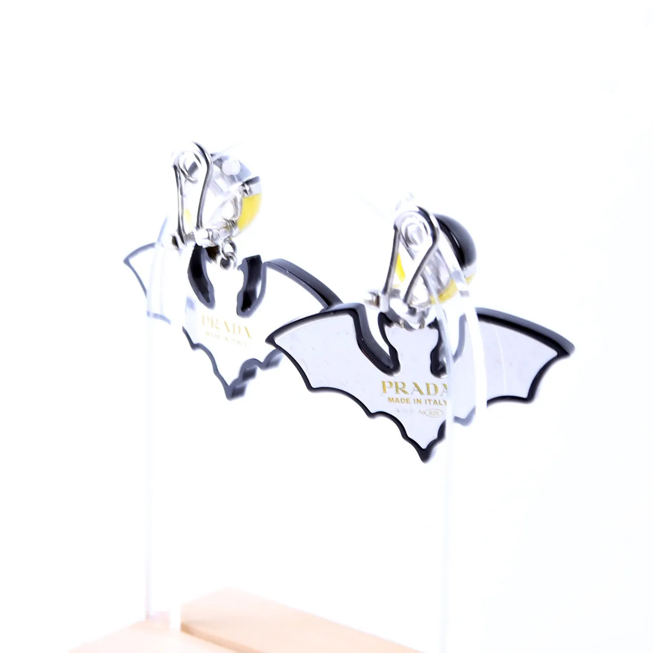 Bat Clip-On Earrings 925 Black/Yellow