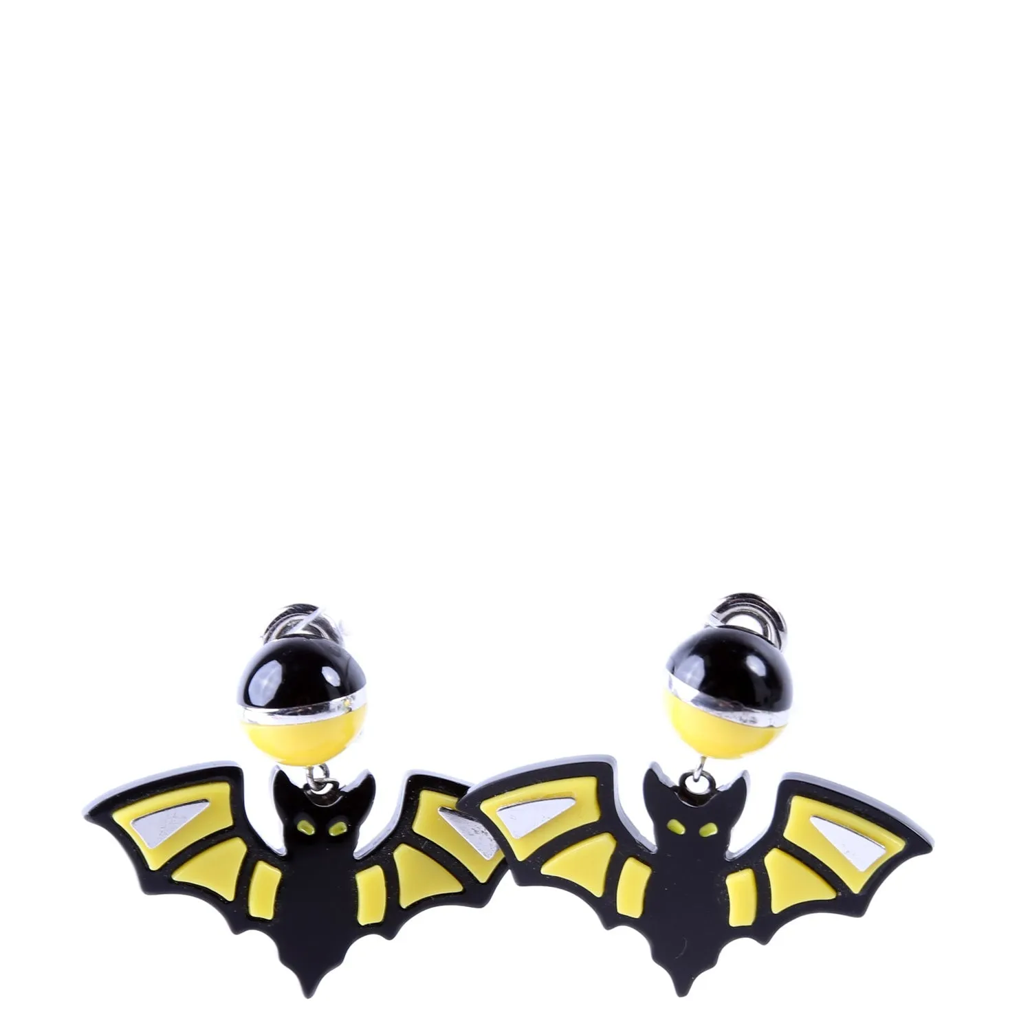 Bat Clip-On Earrings 925 Black/Yellow