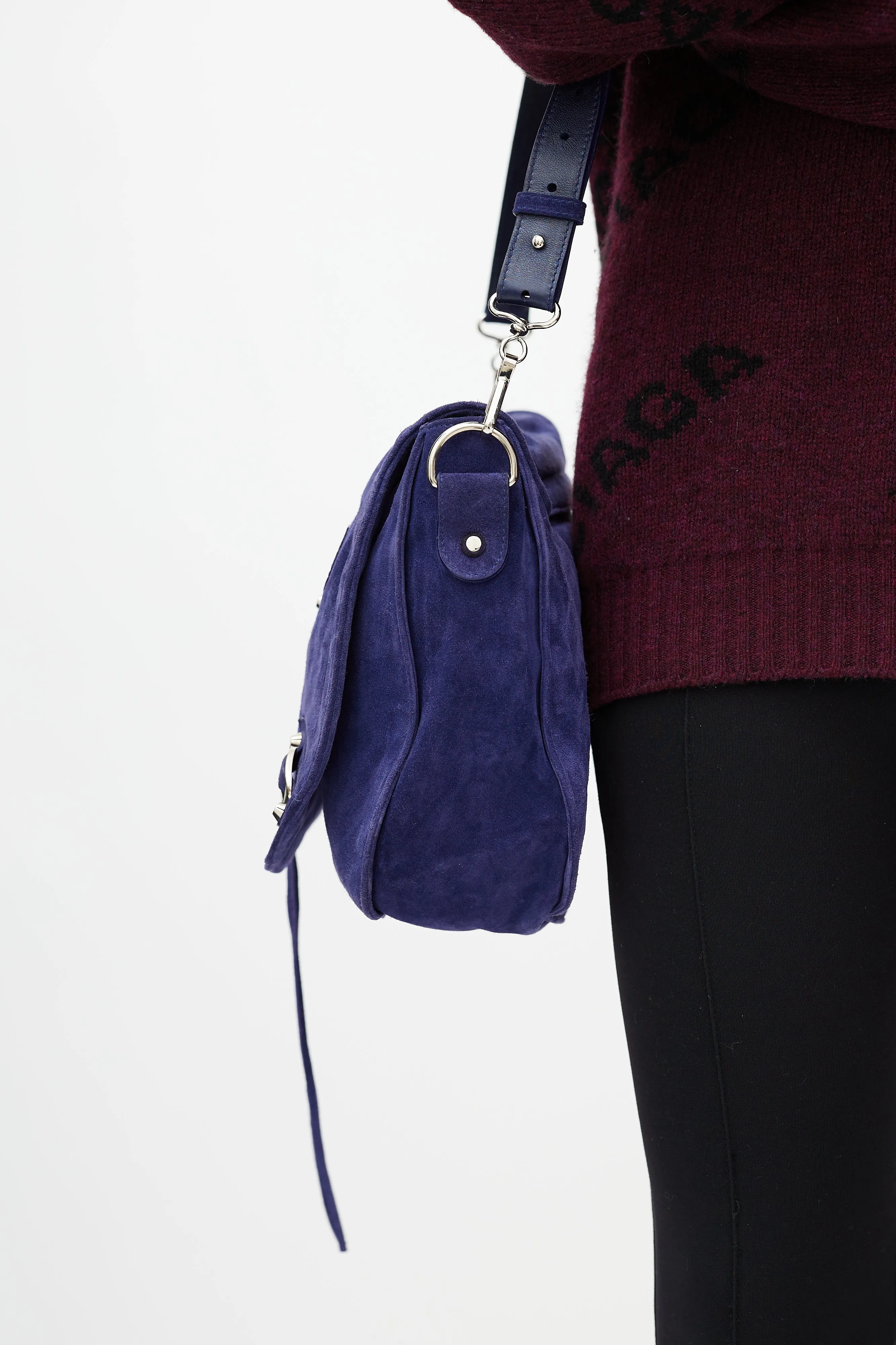 Blue Neo Folk Messenger Bag