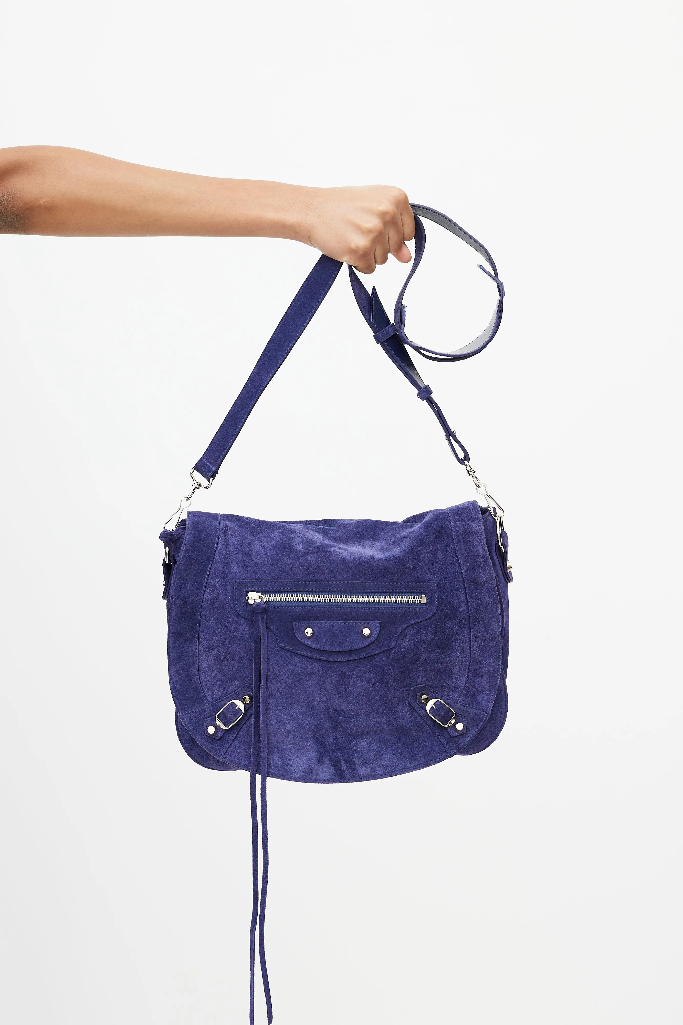 Blue Neo Folk Messenger Bag