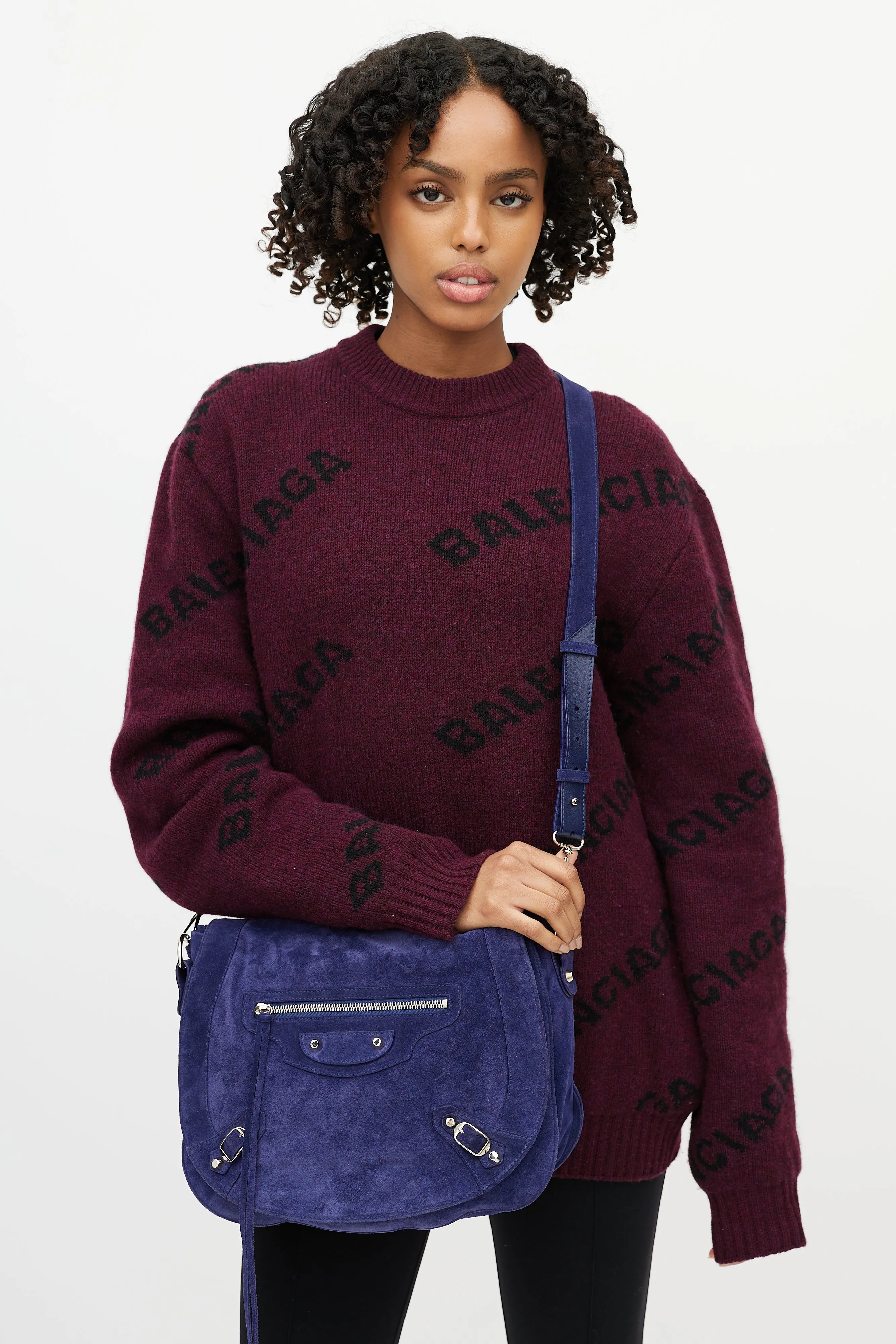 Blue Neo Folk Messenger Bag