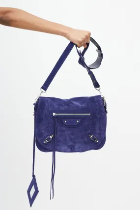 Blue Neo Folk Messenger Bag