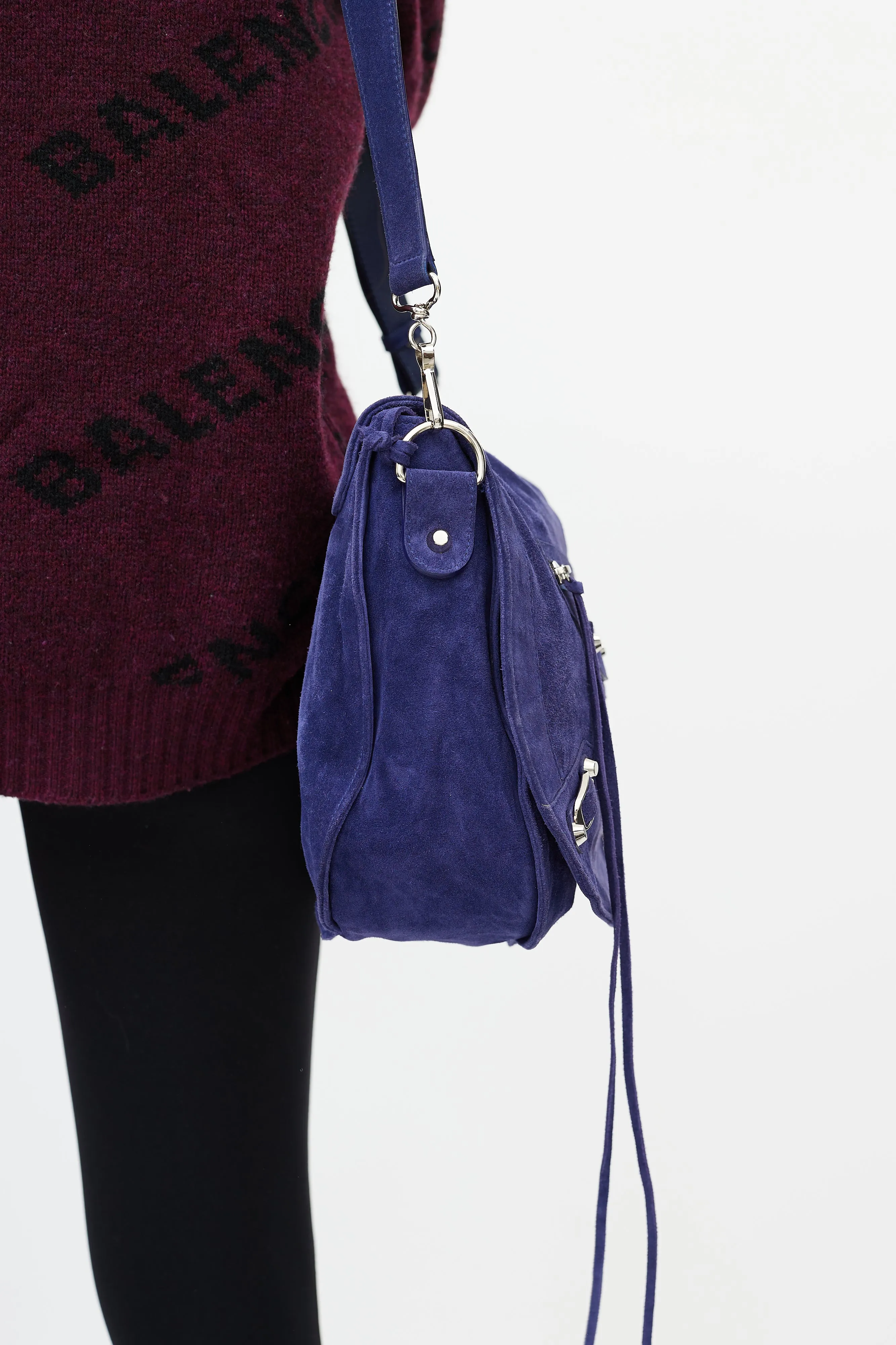 Blue Neo Folk Messenger Bag