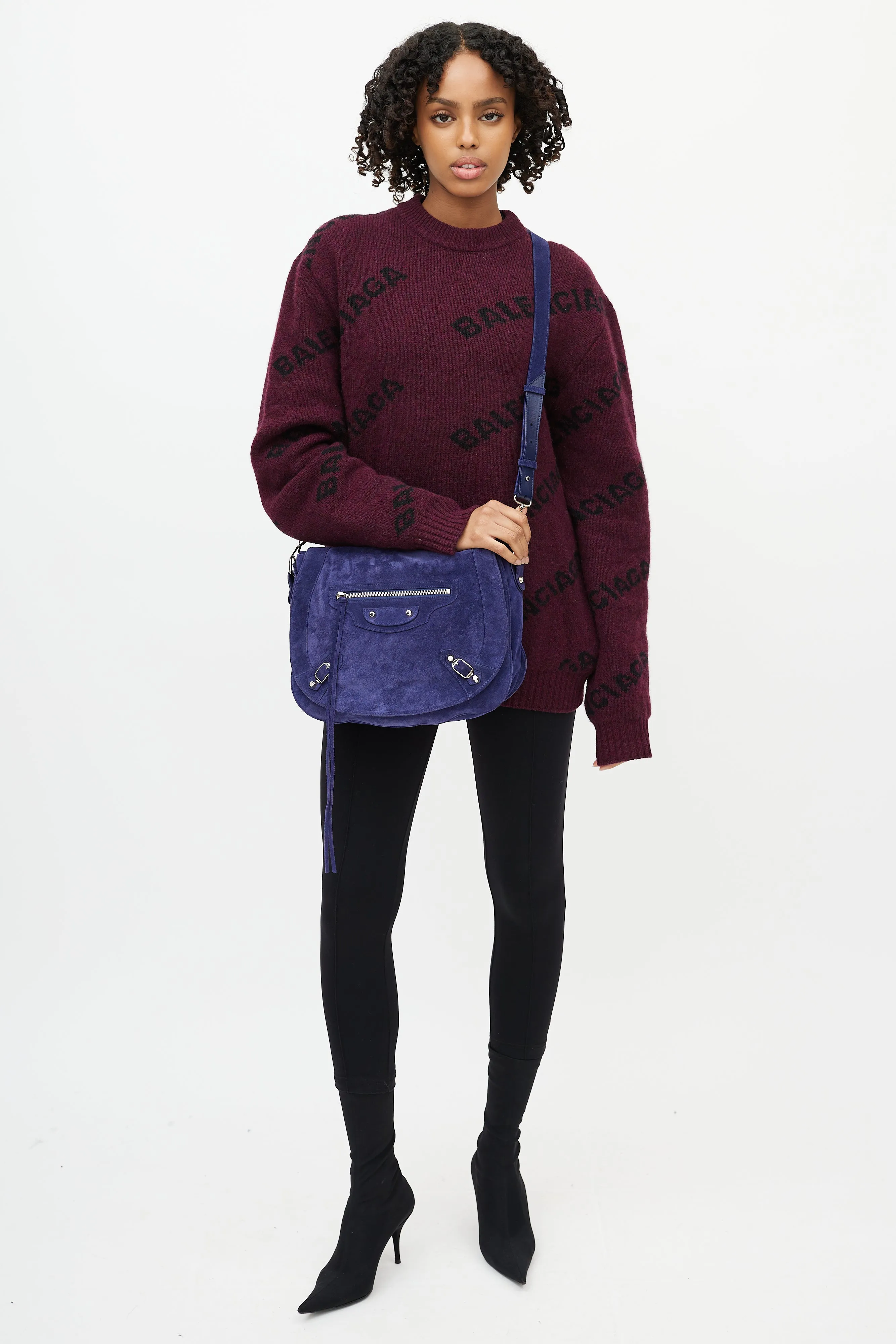 Blue Neo Folk Messenger Bag