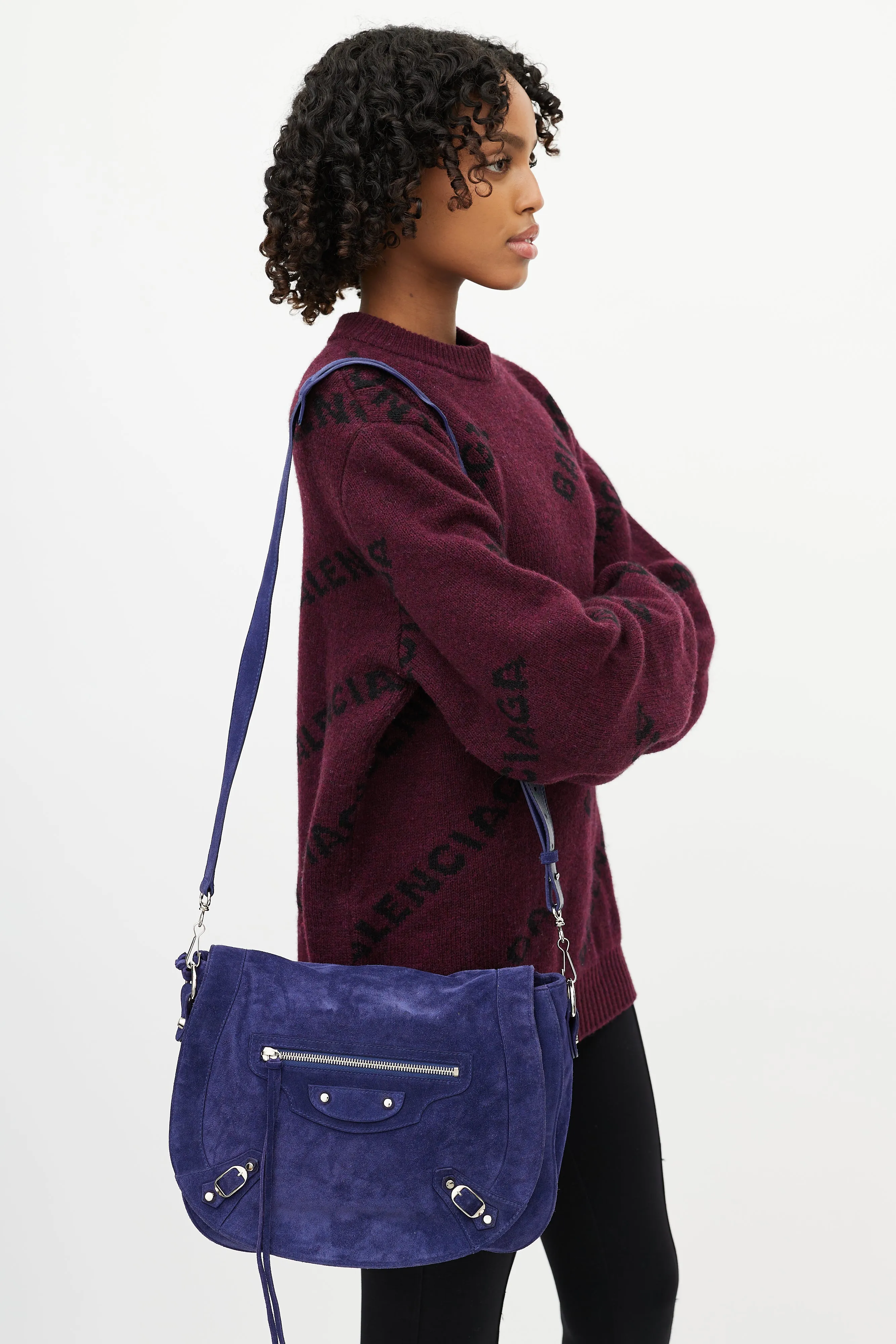 Blue Neo Folk Messenger Bag