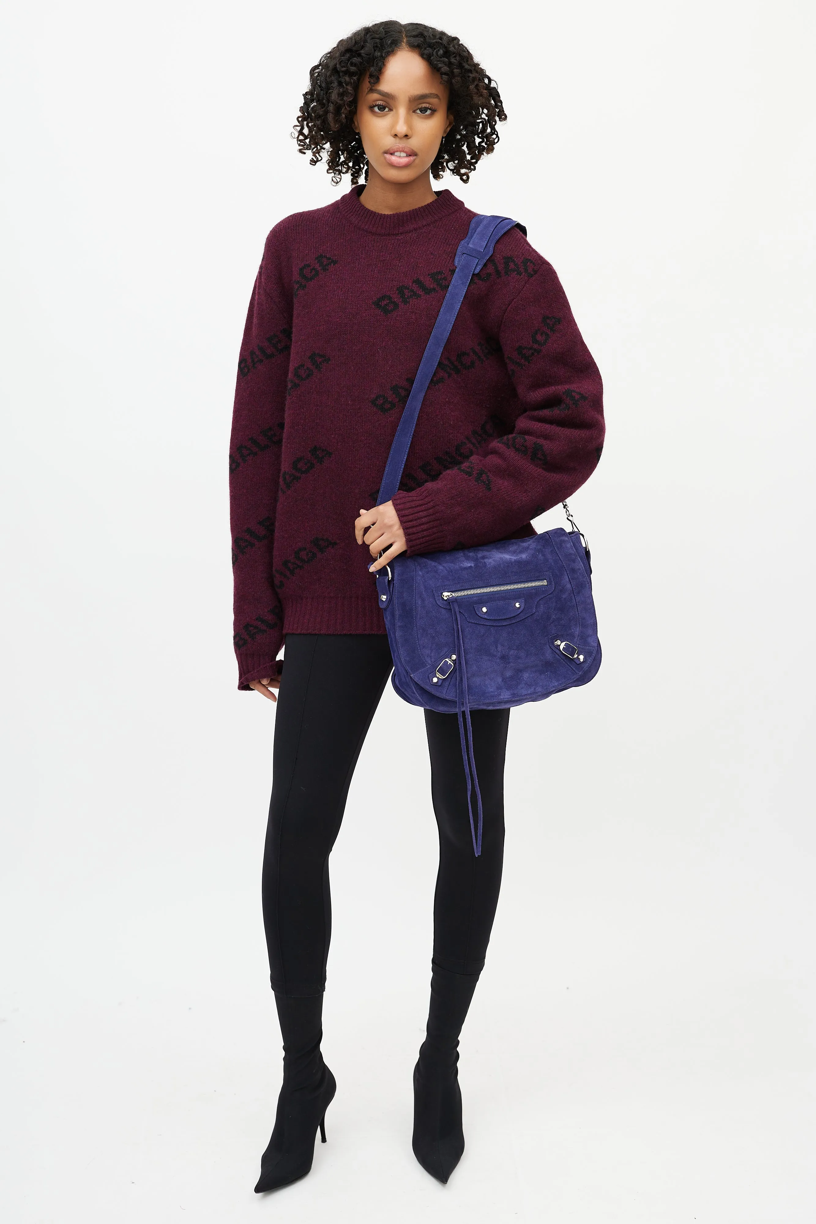 Blue Neo Folk Messenger Bag