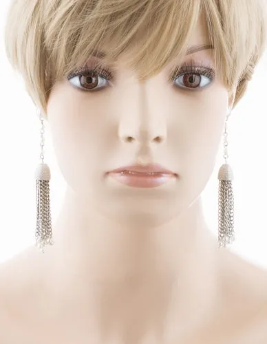 Bridal Wedding Jewelry Beautiful Faux Pearl Chandelier Dangle Earrings E809 SV