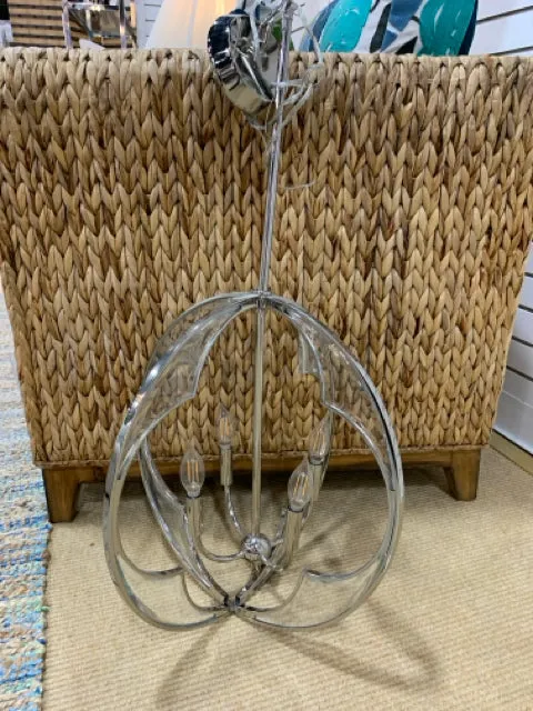 CHANDELIER 4 LIGHT CHROME WITH GLASS ACCENTS