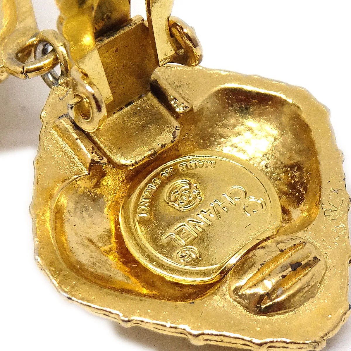 Chanel 1980s Bow Dangling Earrings Clip-On Gold
