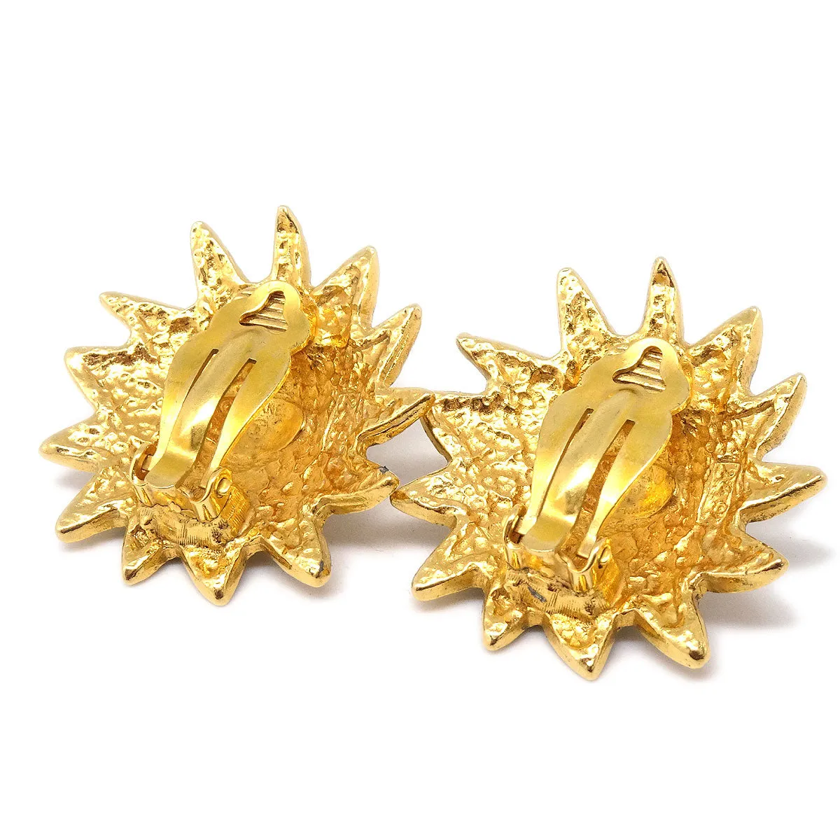 Chanel 1986-1994 Lion Earrings Clip-On Gold 2494