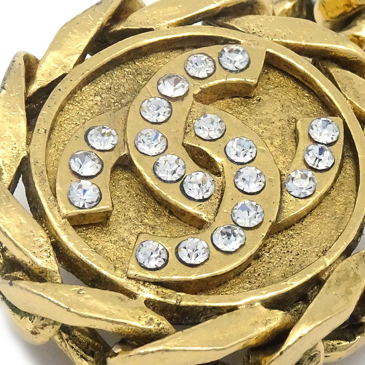 CHANEL 1988 Crystal & Gold CC Earrings Clip-On 23 27273