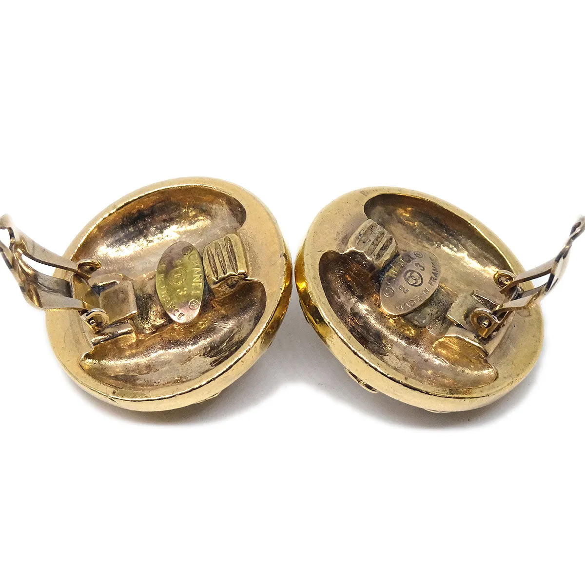 Chanel 1988 Crystal & Gold Earrings Clip-On 23