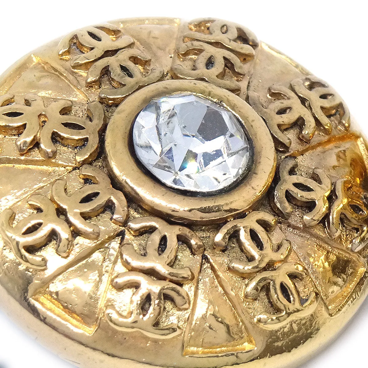 Chanel 1988 Crystal & Gold Earrings Clip-On 23