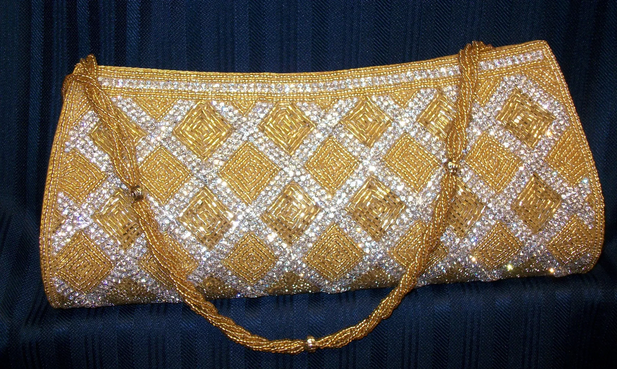 Clutch 4635 Gold Silver Indian Designer Purse Clutch Shieno Sarees