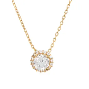Crystal Floating Halo Necklace silver gold