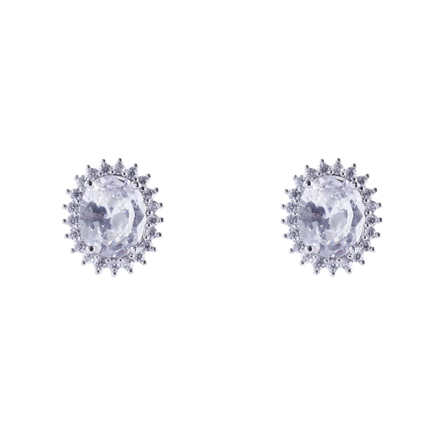 D&X London Elizabeth Crystal Cubic Zirconia Clip On Earrings