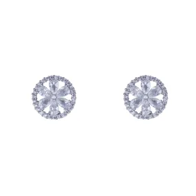 D&X London Elizabeth Cubic Zirconia Silver Crystal Clip on Earrings