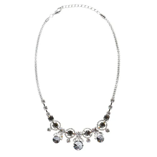 Glamorous Jewelry Set Crystal Rhinestone Elegant Setting Necklace J526 Gray