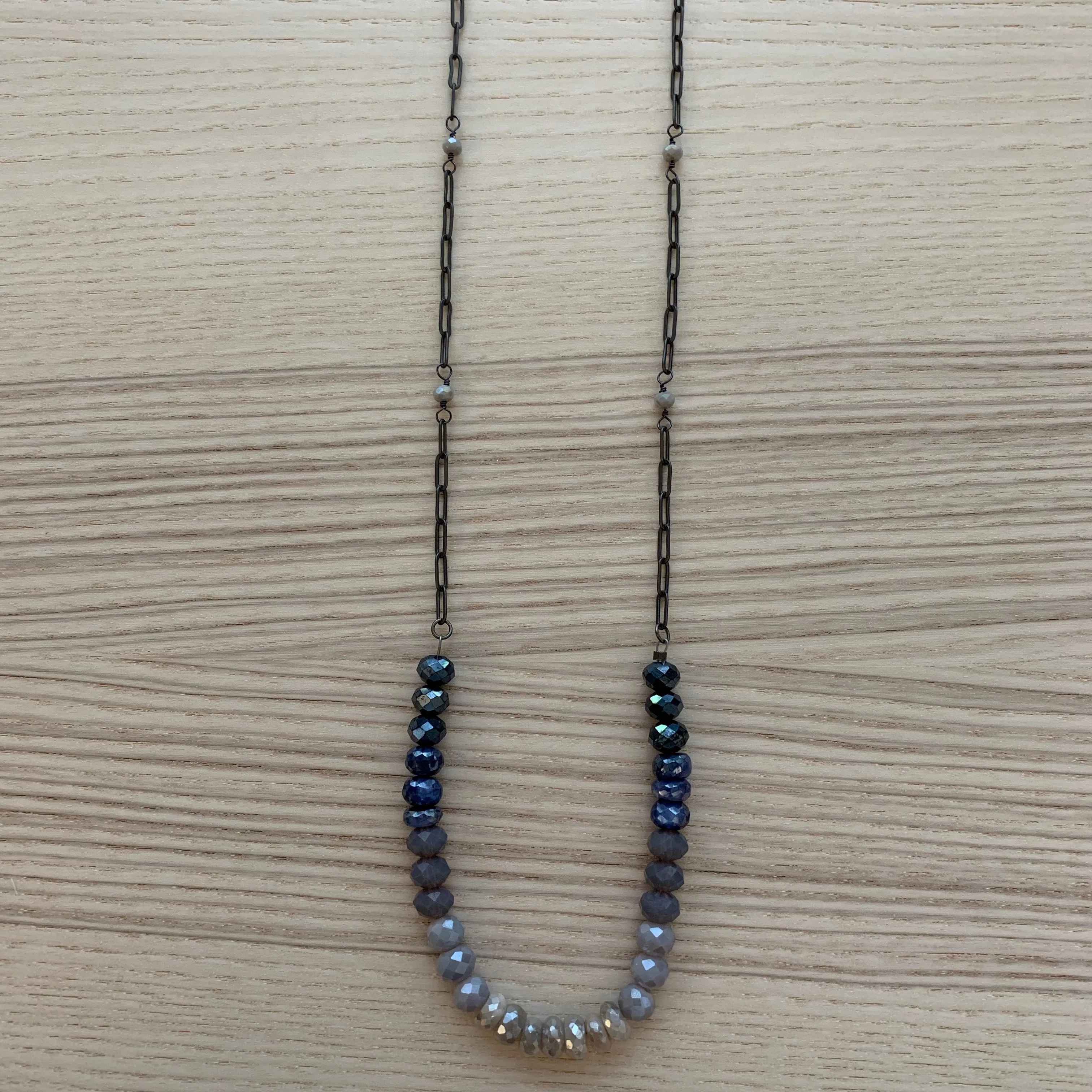 Gunmetal Flex Long Necklace