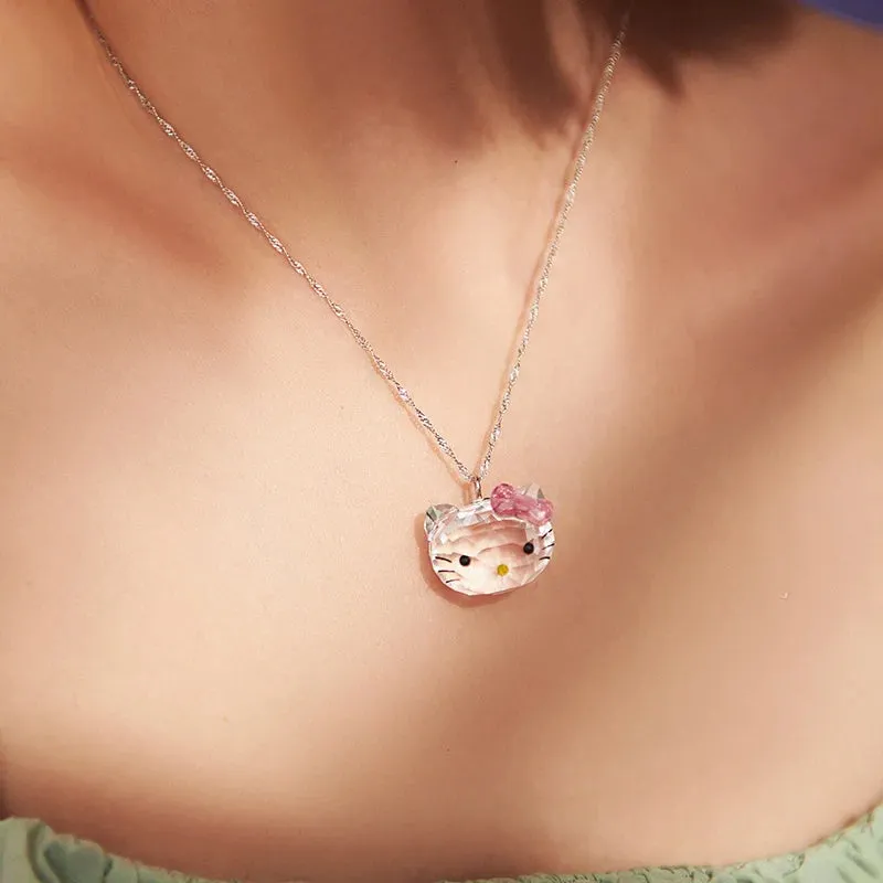 Kawaii Hello Kitty Crystal Necklace