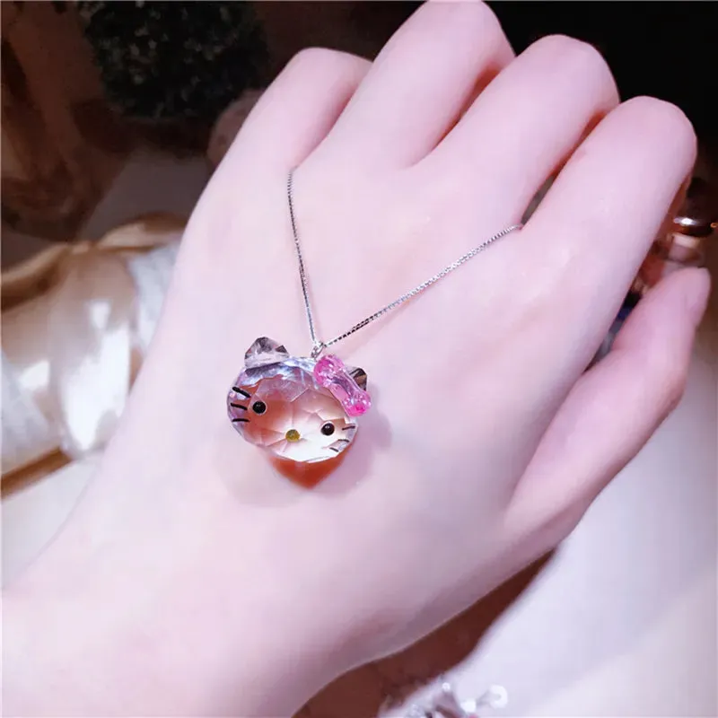 Kawaii Hello Kitty Crystal Necklace