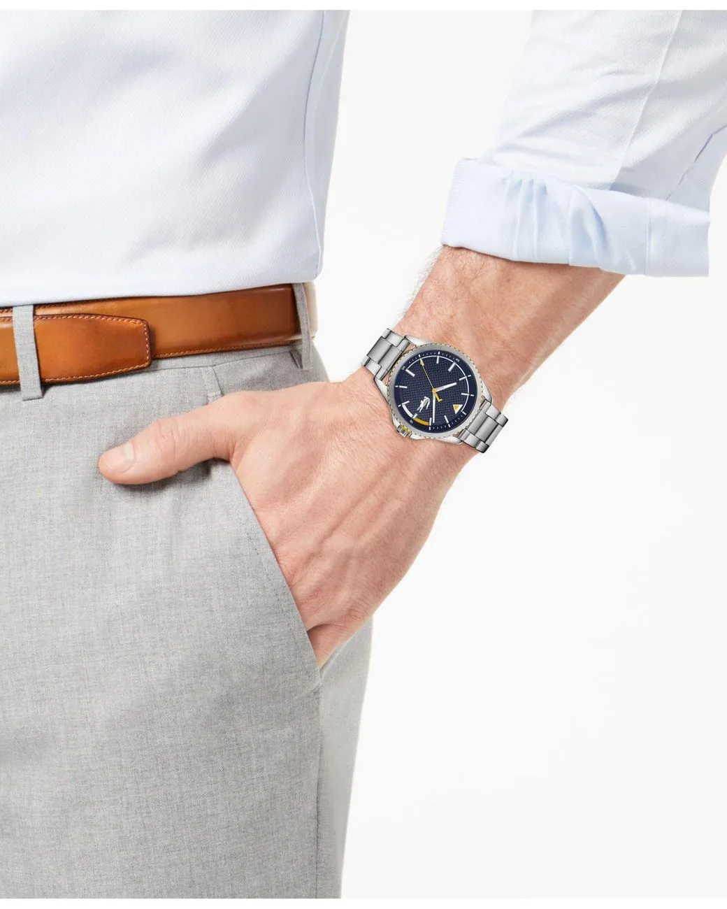 Lacoste Cap Marino Stainless Steel Bracelet Watch 46.1mm in Silver (Metallic) for Men