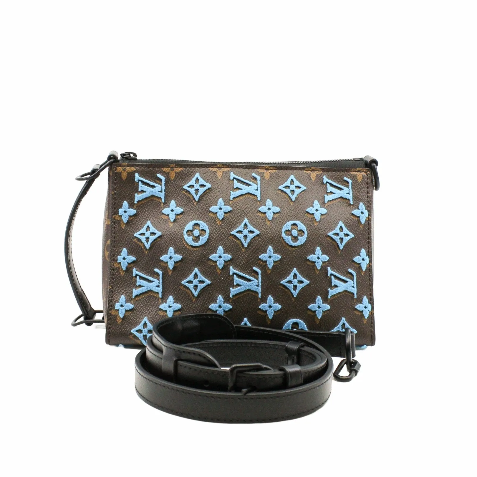 Monogram Tuffetage Triangle Messenger Turquoise rrp3950