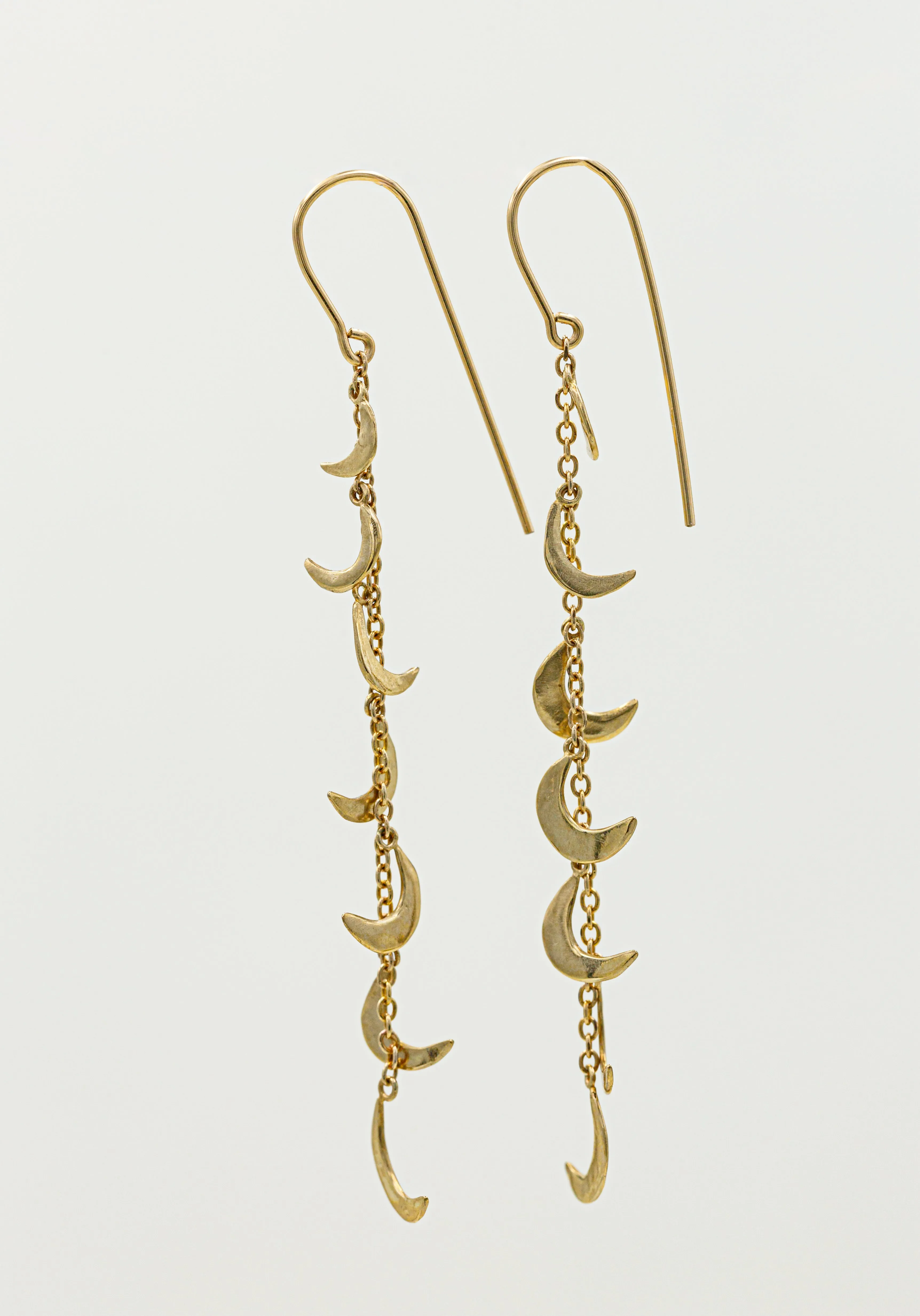 Moon   Arrow 10KT Gold Chandelier Earrings