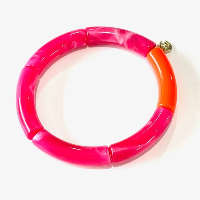 Palm Beach Duo Skinnies- Hot Pink Marble/Orange