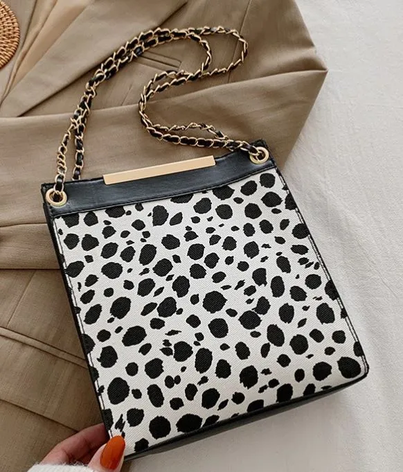 PB169 Dalmation Print Messenger Shoulder Bag