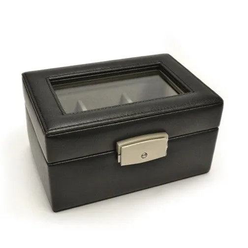 Royce Leather Luxury 3-Slot Watch Box - Black