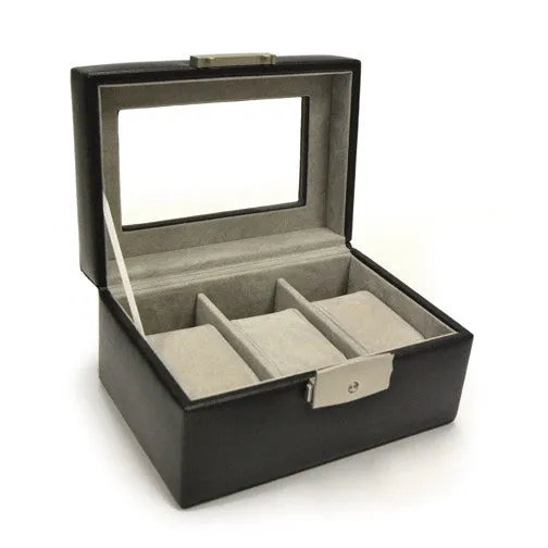 Royce Leather Luxury 3-Slot Watch Box - Black