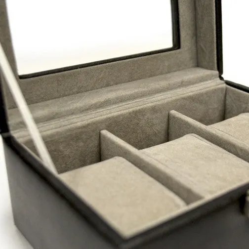 Royce Leather Luxury 3-Slot Watch Box - Black