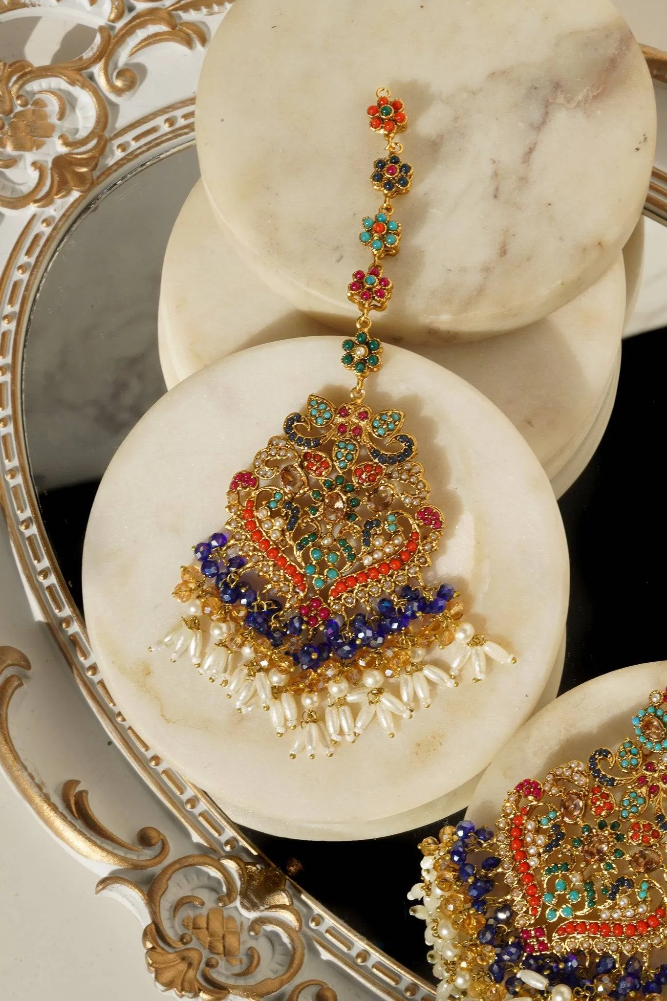 Sarah - Chandelier Earrings & Tikka Set