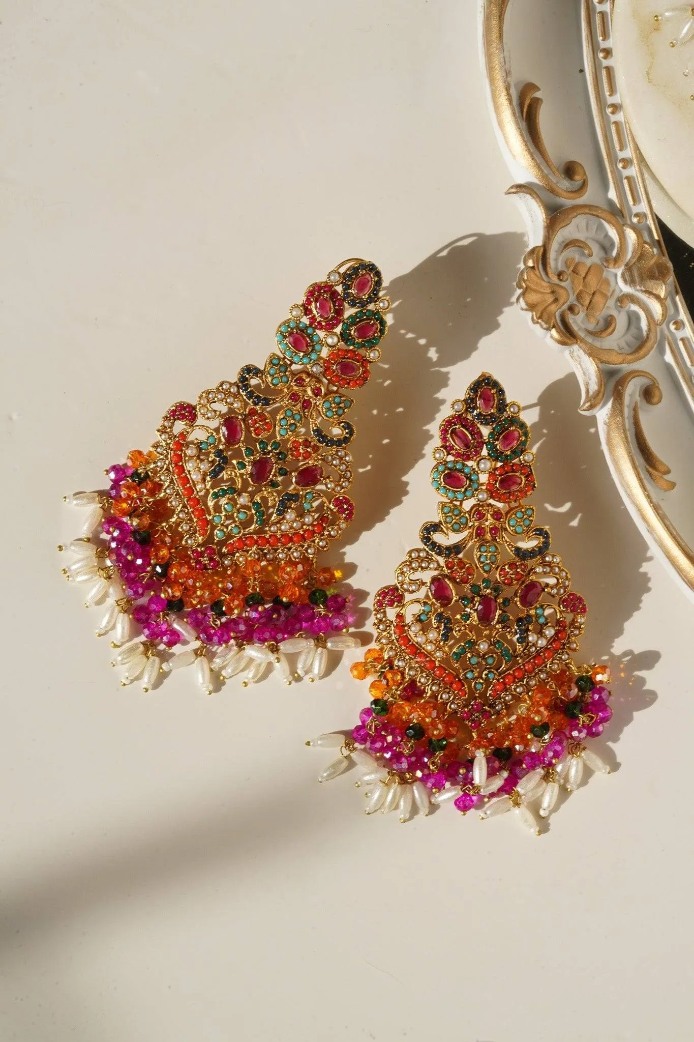 Sarah - Chandelier Earrings & Tikka Set