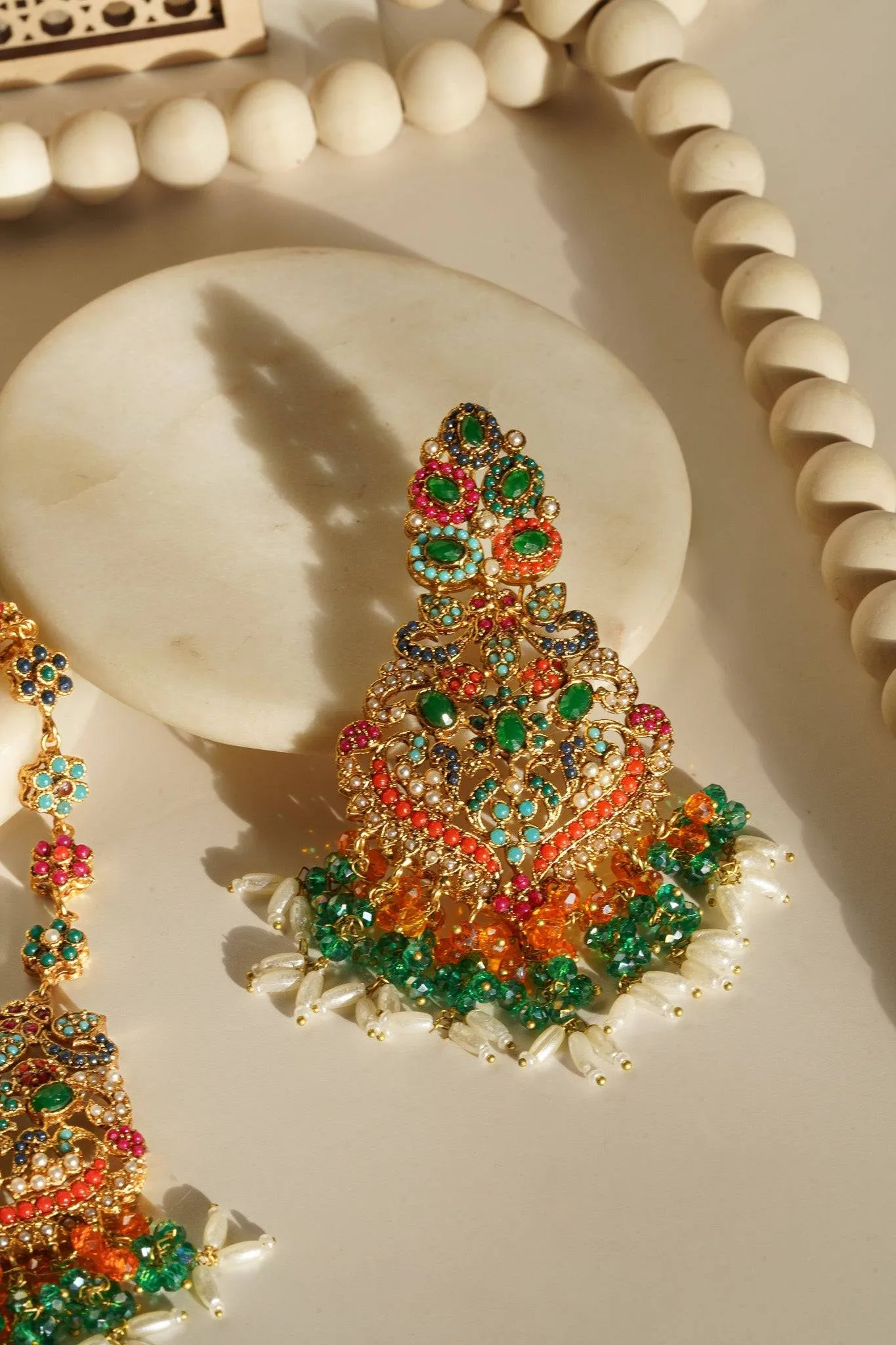 Sarah - Chandelier Earrings & Tikka Set