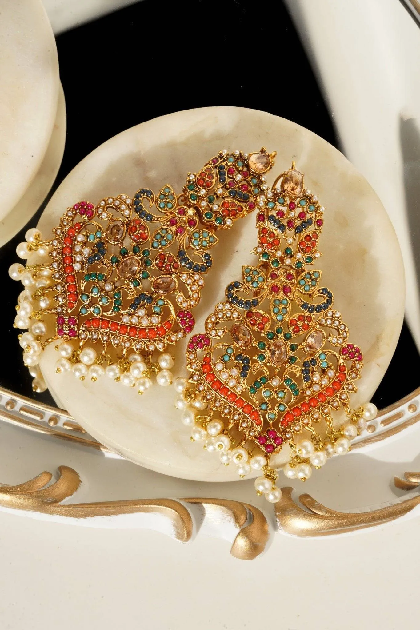 Sarah - Chandelier Earrings & Tikka Set
