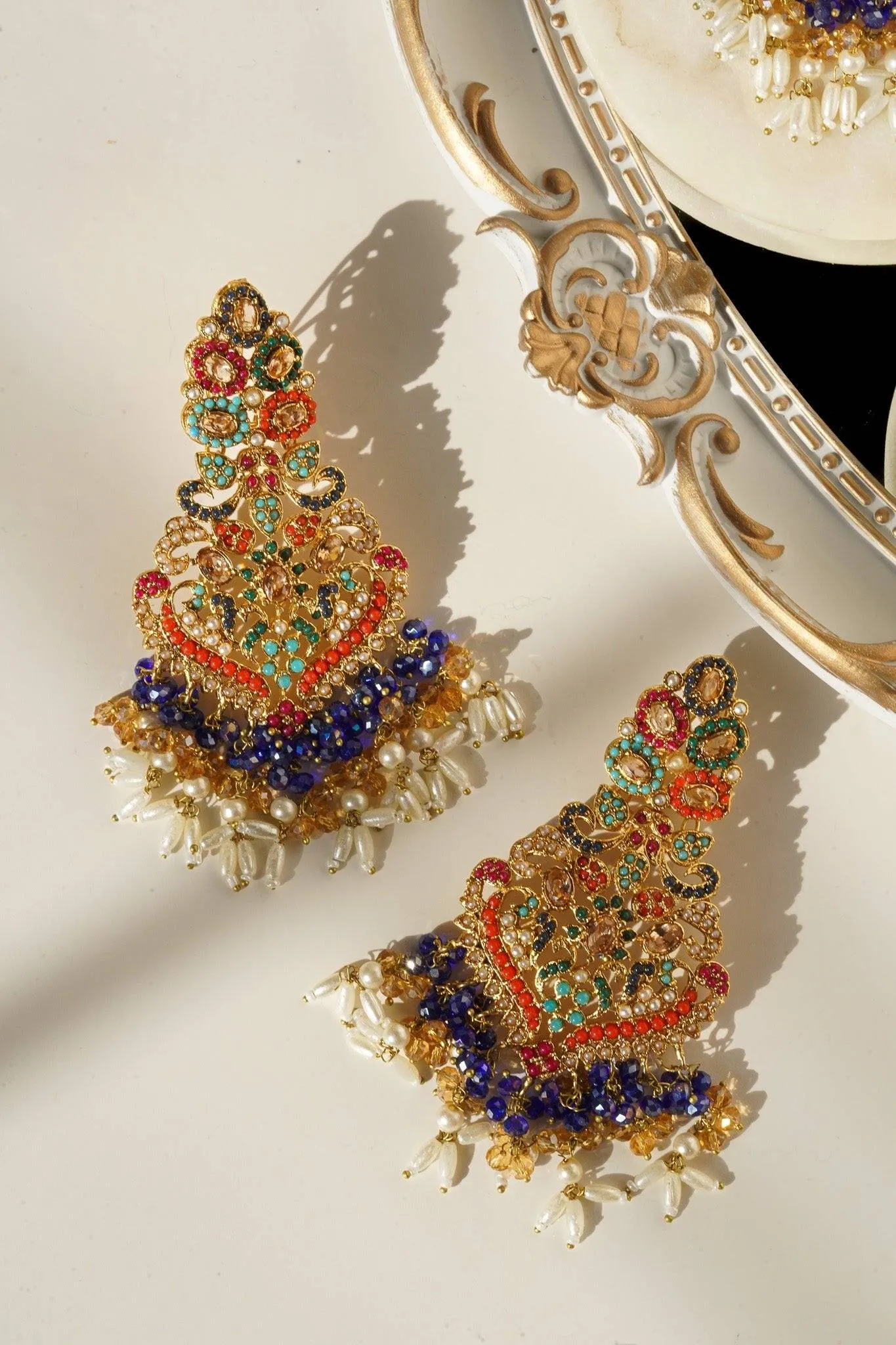 Sarah - Chandelier Earrings & Tikka Set