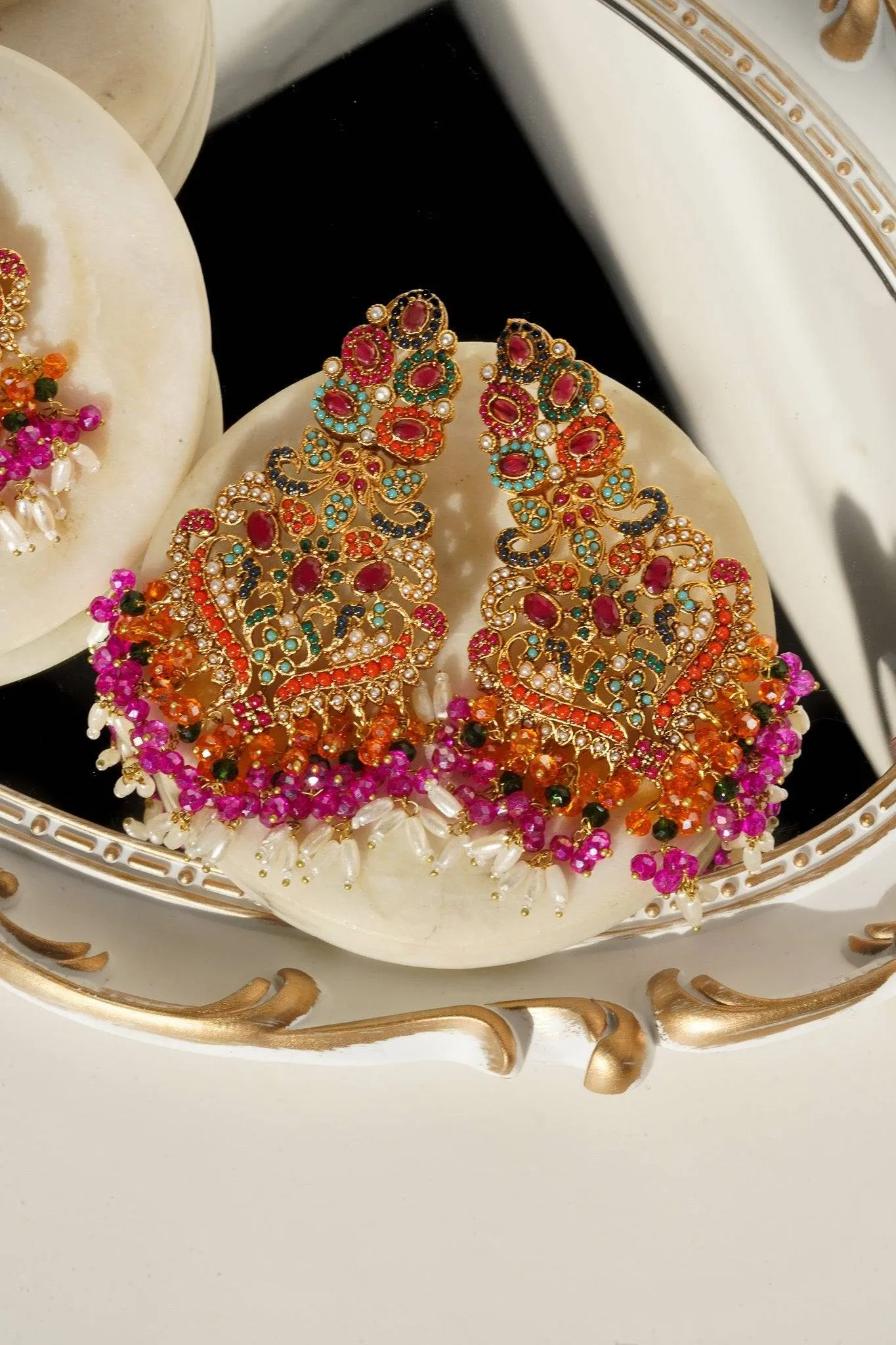 Sarah - Chandelier Earrings & Tikka Set