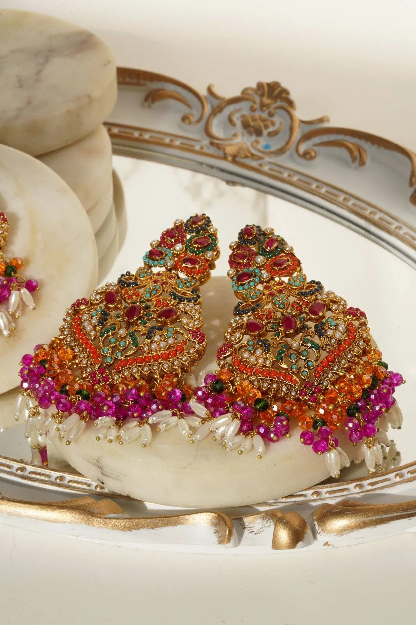 Sarah - Chandelier Earrings & Tikka Set