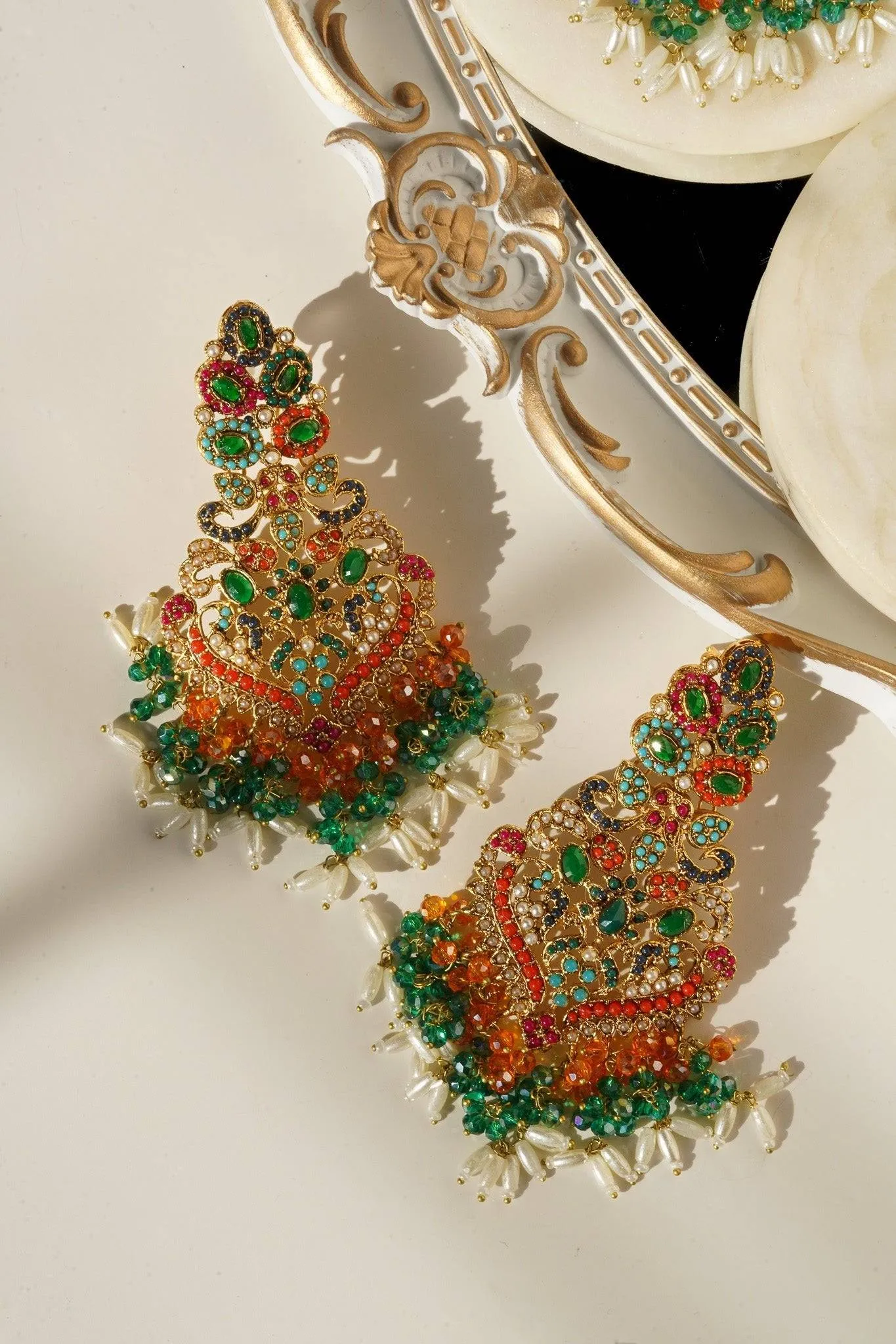 Sarah - Chandelier Earrings & Tikka Set
