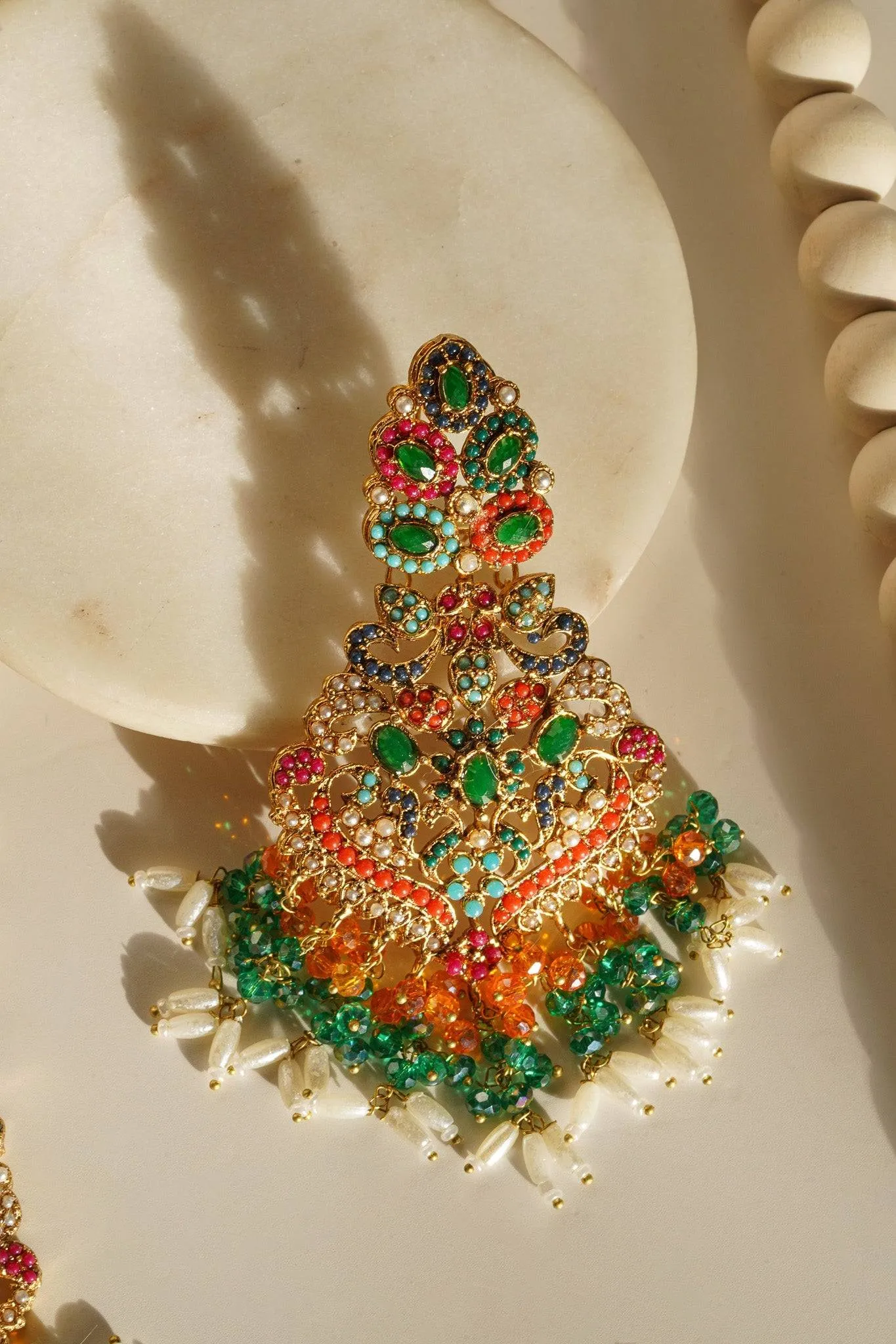Sarah - Chandelier Earrings & Tikka Set